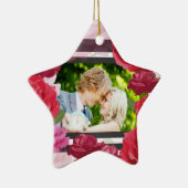 Rozen van het Jubileum van het huwelijk, Stripes,  Keramisch Ornament (Rechts)