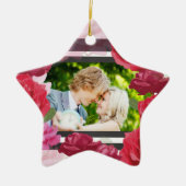 Rozen van het Jubileum van het huwelijk, Stripes,  Keramisch Ornament (Voorkant)