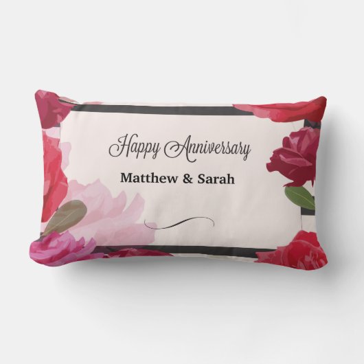 Rozen van het Jubileum van het huwelijk, Stripes,  Kussen (Voorkant)