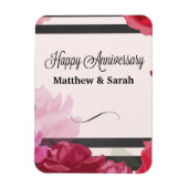 Rozen van het Jubileum van het huwelijk, Stripes,  Magneet (Verticaal)