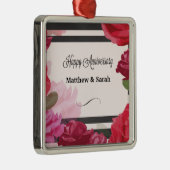 Rozen van het Jubileum van het huwelijk, Stripes,  Metalen Ornament (Rechts)