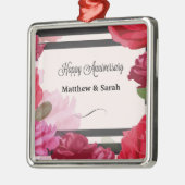 Rozen van het Jubileum van het huwelijk, Stripes,  Metalen Ornament (Links)