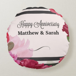 Rozen van het Jubileum van het huwelijk, Stripes,  Rond Kussen