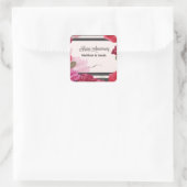 Rozen van het Jubileum van het huwelijk, Stripes, Vierkante Sticker (Tas)