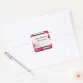 Rozen van het Jubileum van het huwelijk, Stripes, Vierkante Sticker (Envelop)