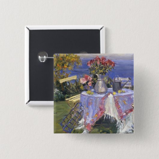 Rozen van het Zee Vierkante Button 5,1 Cm (Voorkant /achterkant)