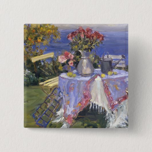 Rozen van het Zee Vierkante Button 5,1 Cm (Voorkant)