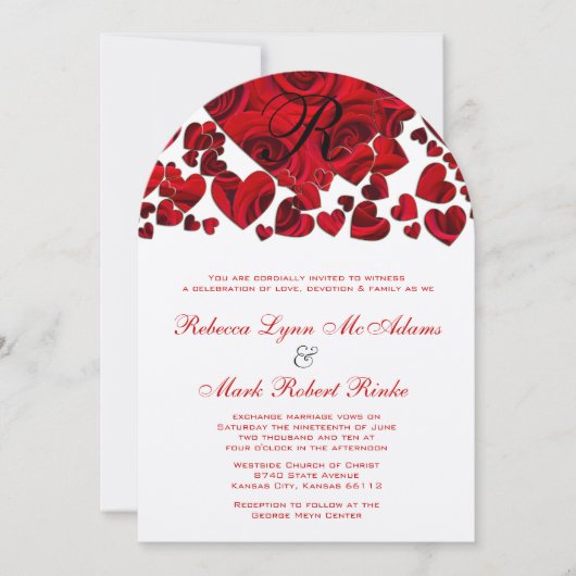 Rozen van het Zwarte en Rode Hart Weddenschap Kaart (Voorkant)