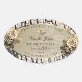 Rozen van hout Etikettering van producten op basis Ovale Sticker (Voorkant)