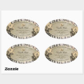 Rozen van hout Etikettering van producten op basis Ovale Sticker (Vel)