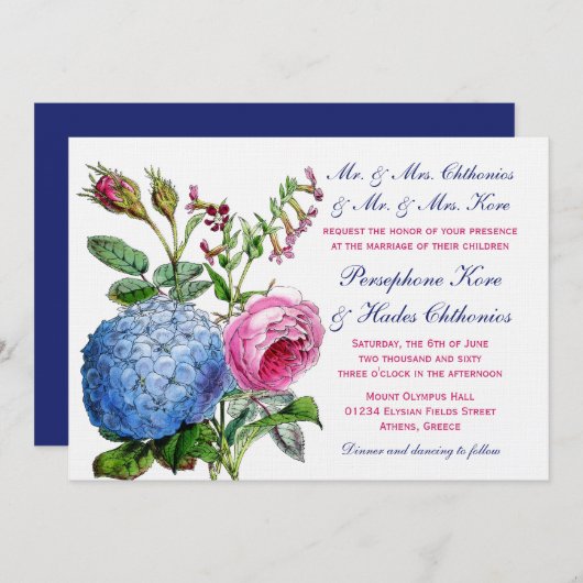 Rozen van Hydrangea Kaart (Voorkant / Achterkant)