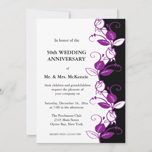 Rozen van Jubilea (Paars) Kaart (Voorkant)