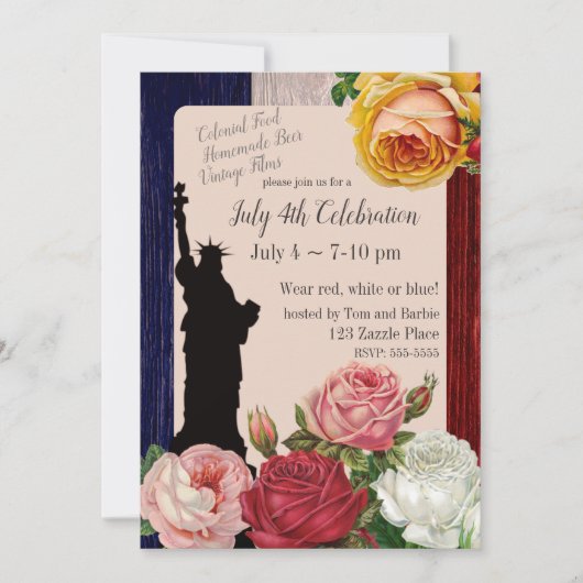  Rozen van juli op de vierde dag Kaart (Voorkant)