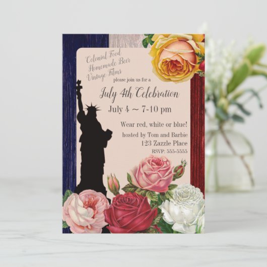  Rozen van juli op de vierde dag Kaart (Staand voorkant)