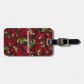 Rozen van karmijn bagagelabel (Voorkant horizontaal)