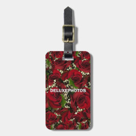 Rozen van karmijn bagagelabel