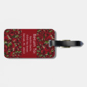 Rozen van karmijn bagagelabel (Achterkant horizontaal)