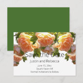 Rozen van koraalperziken, oranje floreel save the date (Voorkant / Achterkant)