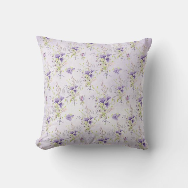Rozen van lavendel en wilde bloemen kussen (Voorkant)