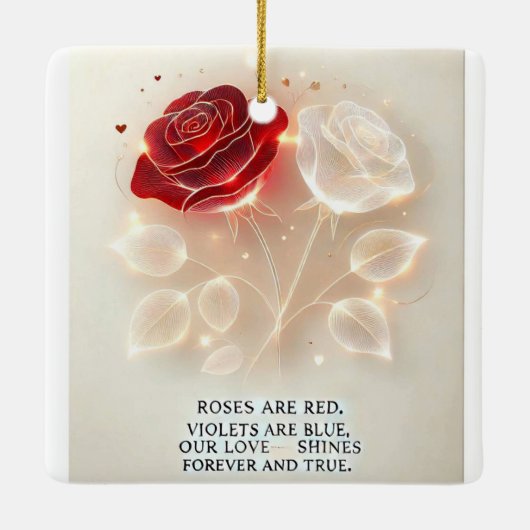 Rozen van licht en liefde keramisch ornament (Achterkant)