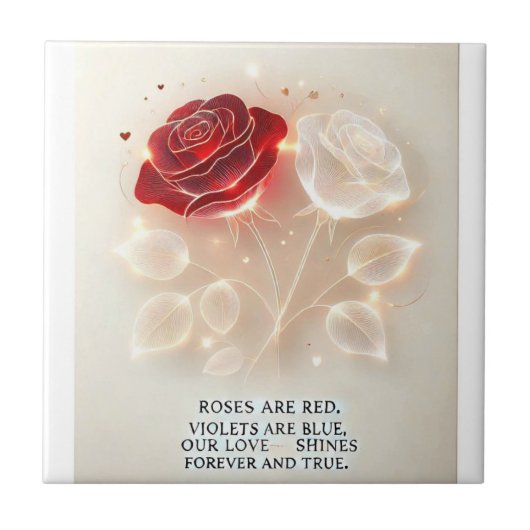 Rozen van licht en liefde tegeltje (Voorkant)