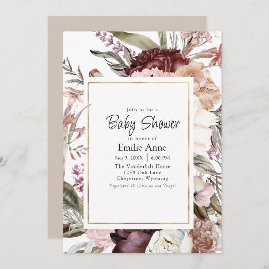 Rozen van Lush Boho, Dahlias en wilde bloemen Kaart (Voorkant / Achterkant)