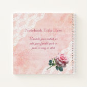 Rozen van moederdag Lace Pearls  Foto Lijst Notitieboek (Achterkant)