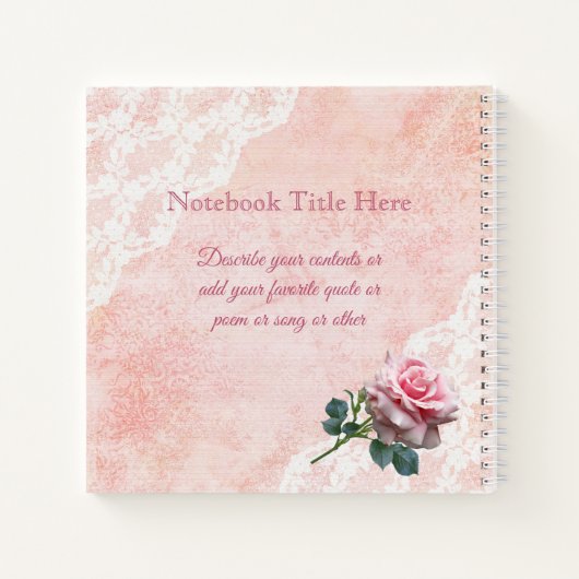 Rozen van moederdag Lace Pearls  Foto Lijst Notitieboek (Achterkant)