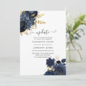  Rozen van Navy en Gold Shabby Kaart (Staand voorkant)