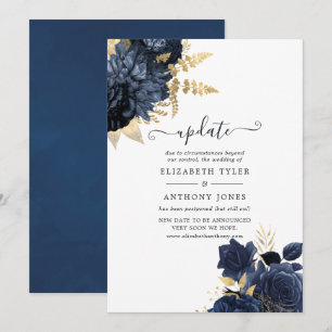 Rozen van Navy en Gold Shabby Kaart