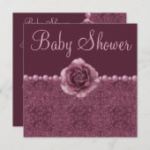 Rozen van  Paars Baby shower, parels en kant Kaart (Voorkant / Achterkant)