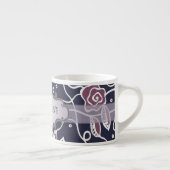 Rozen van Paars Glas in lood met naamplaat Espresso Kop (Rechts)