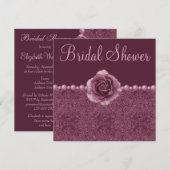 Rozen van  Paars Vrijgezellenfeest, parels en kant Kaart (Voorkant / Achterkant)