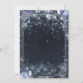 Rozen van Paarse zilveren sparkle Quinceañera Kaart (Achterkant)