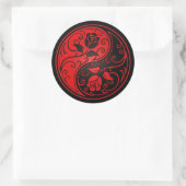 Rozen van Red en Black Yin Yang Ronde Sticker (Tas)