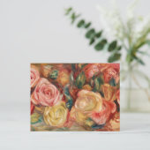 Rozen van Renoir Impressionist Painting Briefkaart (Staand voorkant)