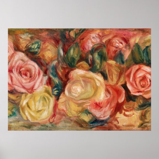 Rozen van Renoir Impressionist Painting Poster (Voorkant)