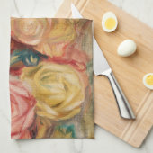 Rozen van Renoir Impressionist Painting Theedoek (Quarter Fold)