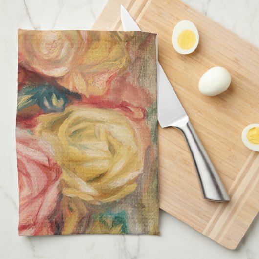 Rozen van Renoir Impressionist Painting Theedoek (Quarter Fold)