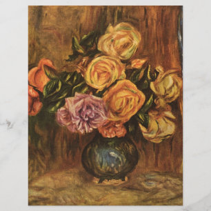 Rozen van Renoir voor een blauw gordijn (1908) Flyer