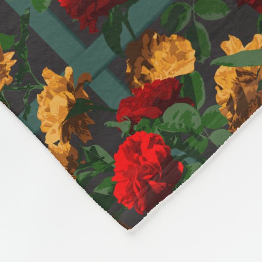 Rozen van rode gele elegant fleece deken (Hoek)