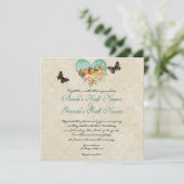 Rozen van  Roos Butterfly Butterflies Swirls Kaart (Staand voorkant)