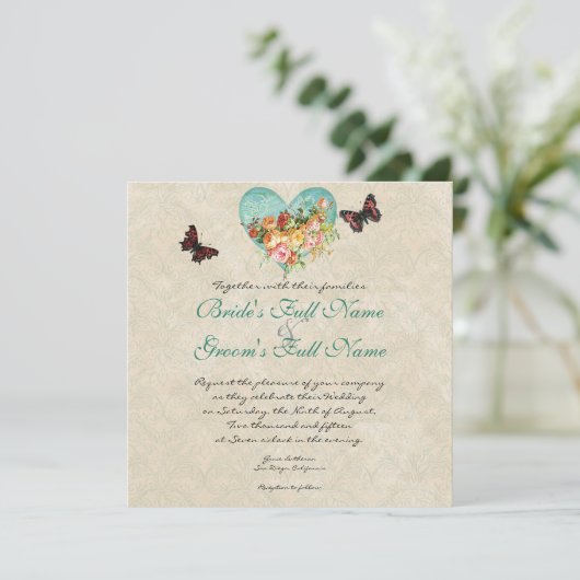 Rozen van  Roos Butterfly Butterflies Swirls Kaart (Staand voorkant)