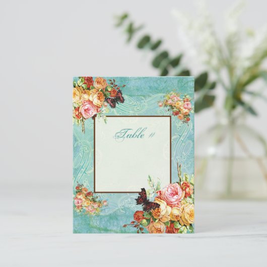 Rozen van  Roos Butterfly Butterflies Swirls Kaart (Staand voorkant)