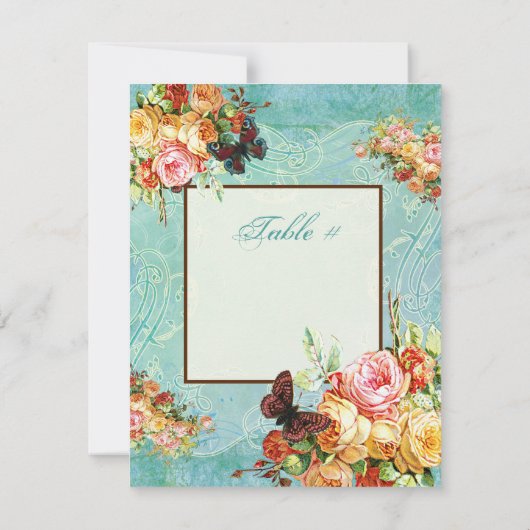 Rozen van  Roos Butterfly Butterflies Swirls Kaart (Achterkant)