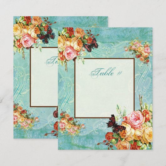 Rozen van  Roos Butterfly Butterflies Swirls Kaart (Voorkant / Achterkant)