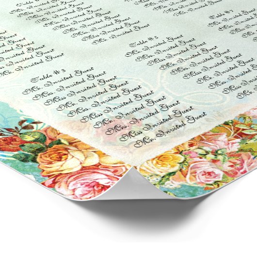 Rozen van  Roos Butterfly Butterflies Swirls Poster (Hoek)