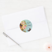 Rozen van  Roos Butterfly Butterflies Swirls Ronde Sticker (Envelop)