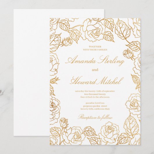 Rozen van soedangolie kaart (Voorkant / Achterkant)