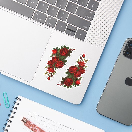 Rozen van St. George's Day (fL) Sticker (Laptop met iPhone)